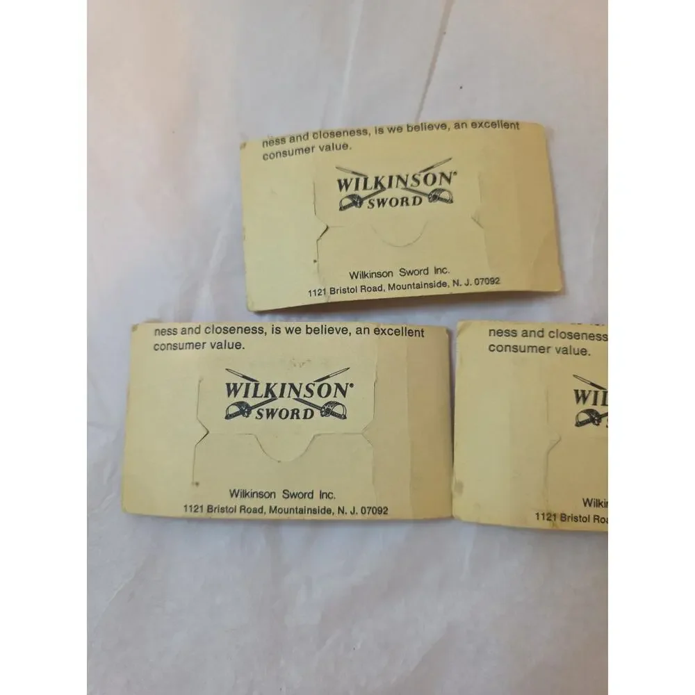 Wilkinson Sword Razor Blades Stainless Steel, Made in England, Vintage 3pks